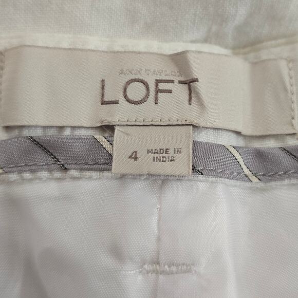 Ann Taylor Loft White Linen Blend Comfy Shorts Size 4 - Picture 6 of 6